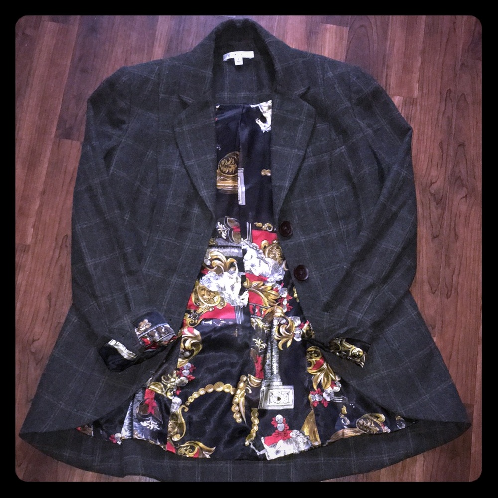 Cabi wool blend plaid blazer